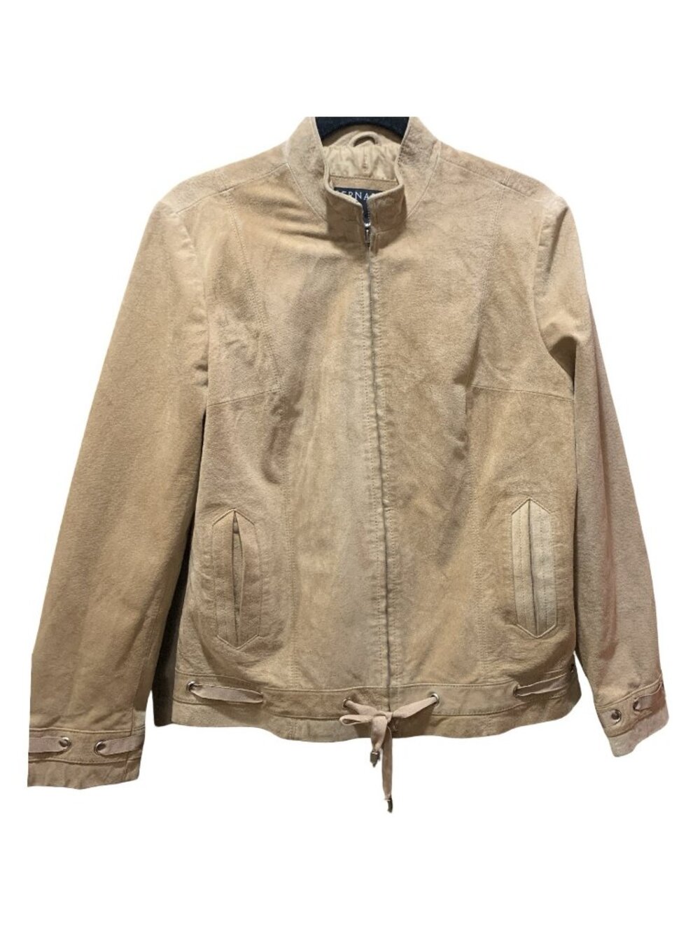 Women's Brown Suede Leather Jacket Medium Bernardo Genuine Suede Jacket W/ribbon